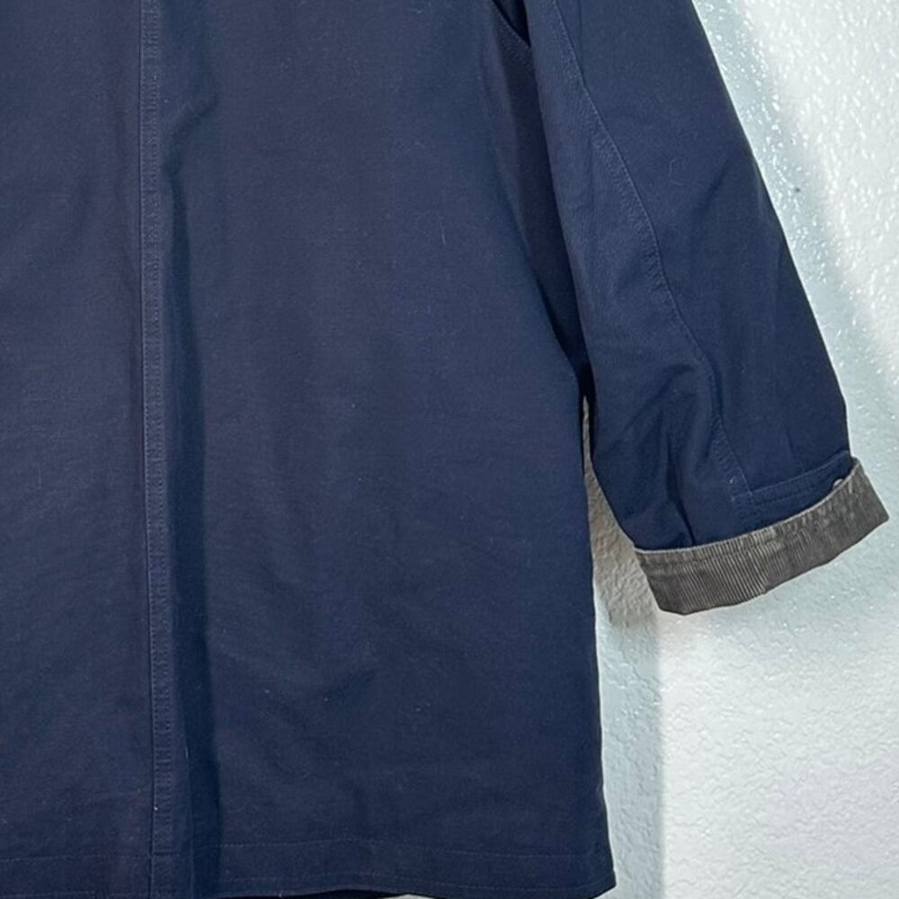 M Lands' End navy blue cotton canvas barn jacket Coat Gorpcore Cabincore 6-8 - Picture 6 of 7